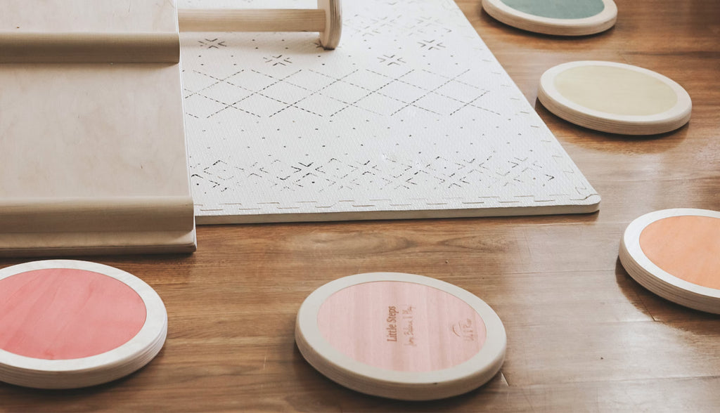 Little Steps by Lily & River | Jump, Balance and Play | 6 Colorful Hardwood Stepping Stones