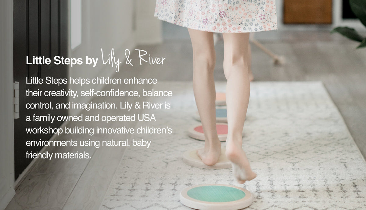 Little Steps by Lily & River | Jump, Balance and Play | 6 Colorful Hardwood Stepping Stones