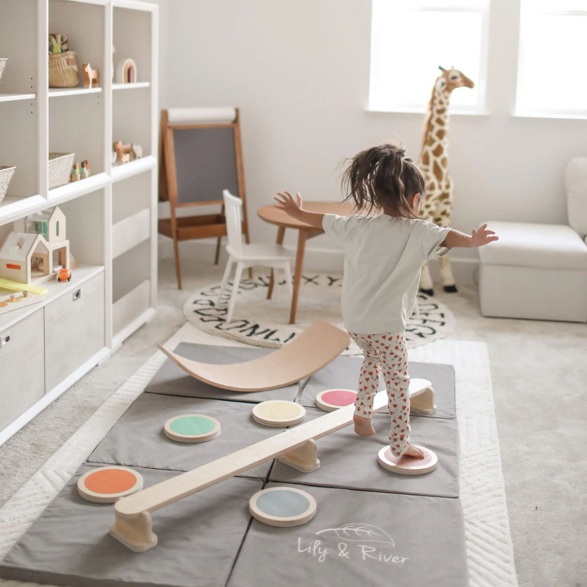 Big Mat by Lily & River | Landing Pad | Connectable, Washable, and Stackable | Premium Thick Bouncy Memory Foam Pad