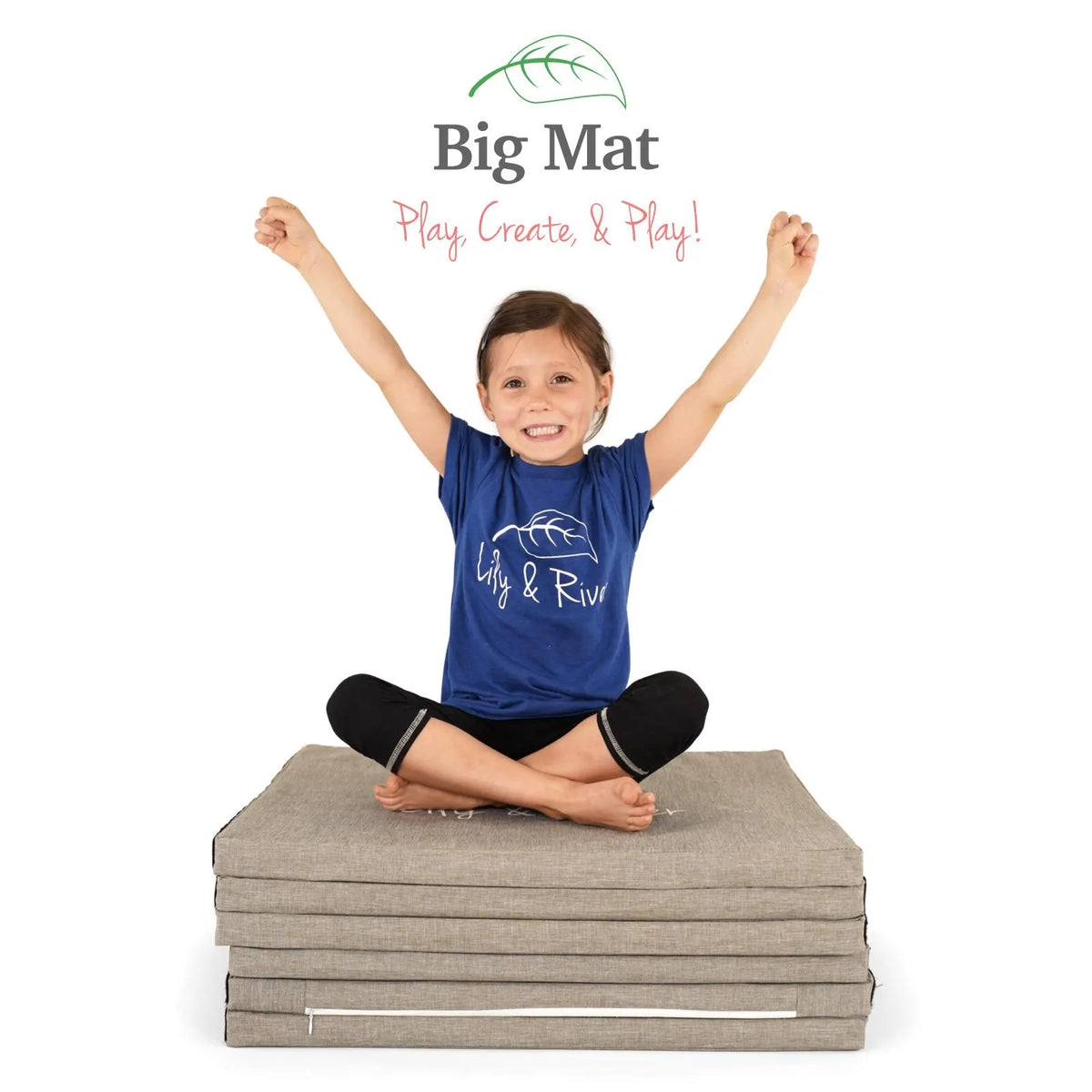 Big Mat by Lily & River | Landing Pad | Connectable, Washable, and Stackable | Premium Thick Bouncy Memory Foam Pad