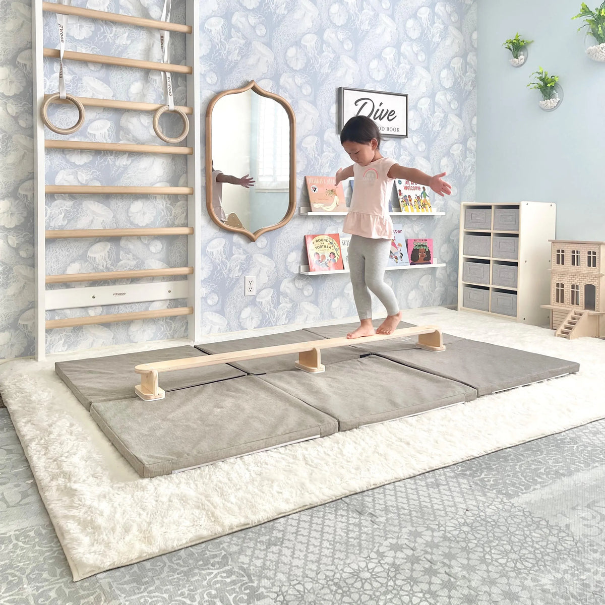 Big Mat by Lily & River | Landing Pad | Connectable, Washable, and Stackable | Premium Thick Bouncy Memory Foam Pad