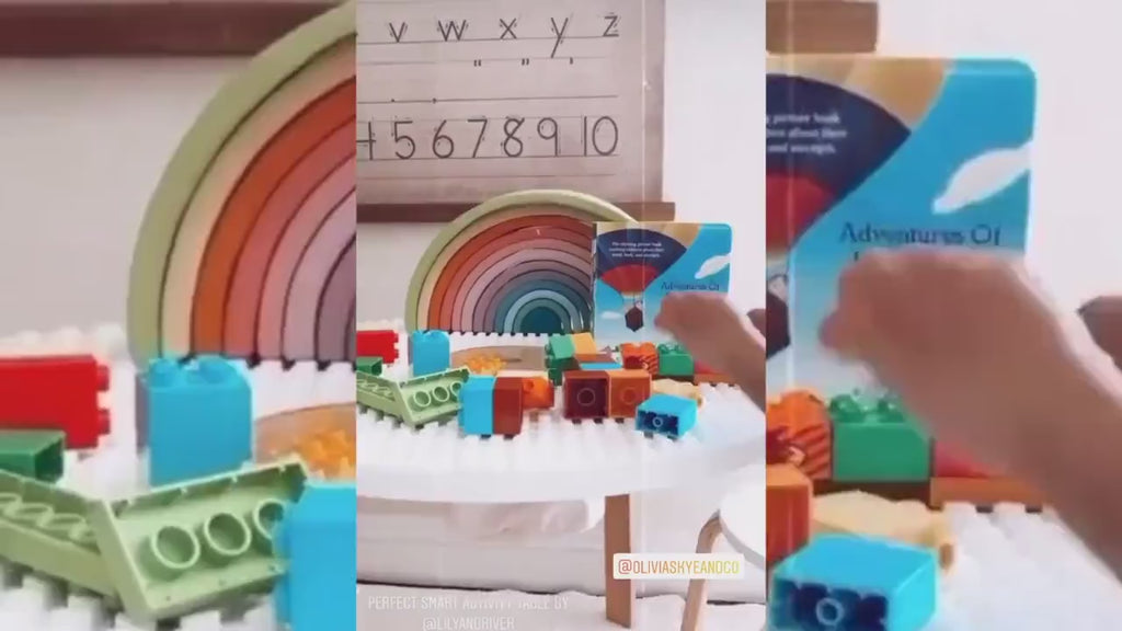 Little Creator by Lily & River | Children's Smart Activity Table | Dry Erase Surface | Lego + Duplo Mat