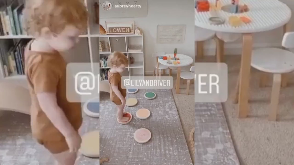 Little Steps by Lily & River | Jump, Balance and Play | 6 Colorful Hardwood Stepping Stones